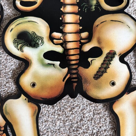 Vintage 90s Halloween cut outs x3 spider, skeleton, scarecrow - Picture 11 of 15